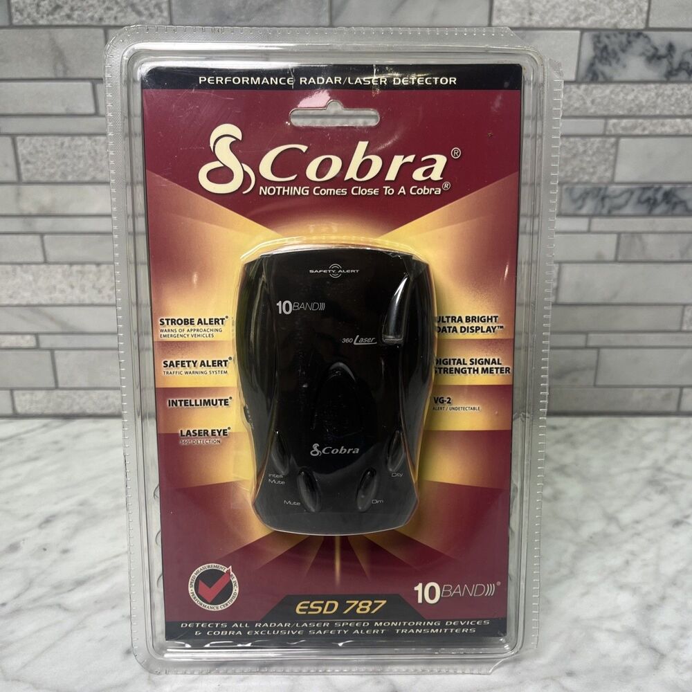Cobra Radar / Laser Detector ESD 787 10 BAND))) New / Sealed Safety Alert